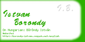 istvan borondy business card