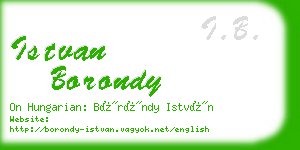 istvan borondy business card